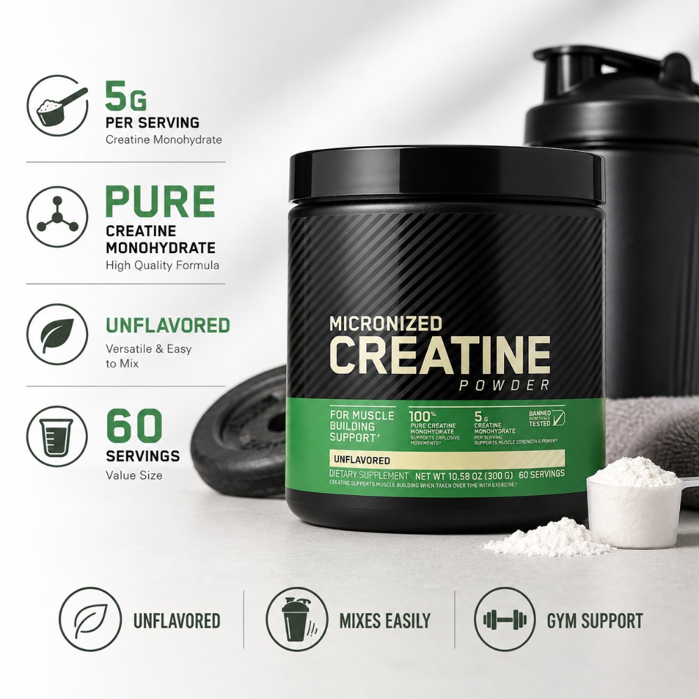 The Nutrition Fitness - Creatina Monoidrato in Polvere 300g, Supporto