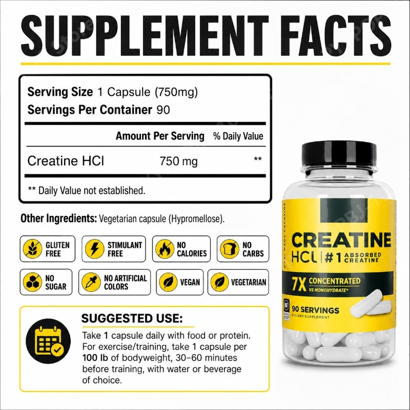 Creatina HCl 750mg 90 Capsule  - The Nutrition Fitness recensione e prezzo